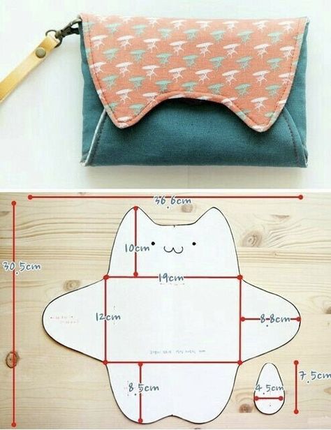 Cat Wallet, Journal Fonts, Cute Sewing Projects, Sewing Doll Clothes, Sewing Crafts Tutorials, Pouch Pattern, Sewing Dolls, Diy Couture, Cat Drawing