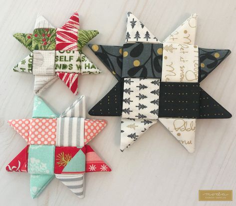 Scandi Christmas Decorations, Xmas Star, Diy Christmas Star, Quilt Stars, Holidays Crafts, Christmas Quilting Projects, Small Crafts, Christmas Quilting, Basket Making