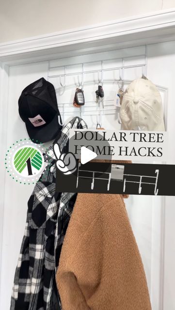 Emma Villaneda on Instagram: "Dollar Tree organization ✨HOME✨ edition! Which idea was your favorite?!

•
•
•

#diy #organization #organizationideas #dollartree #hack #homehacks #home #homedesign #diyproject #tutorial #hacks" Dollar Tree Over The Door Organizer, Diy Dollar Tree Hacks, Dollar Tree Closet Organization Ideas, Bag Hanger Ideas, Dollar Tree Hacks Diy Organizing Ideas, Dollar Tree Closet Organization, Dollar Tree Pantry Organization Ideas, Coat Hanger Diy, Backpack Station