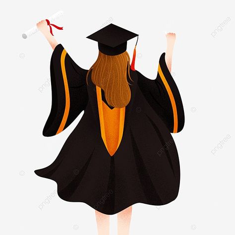 Graduation Art Illustration, Graduation Cartoon Art, Graduate Cartoon, Convocation Dress Graduation, Convocation Dress, Graduation Toga, Cartoon Graduation, Graduation Silhouette, Graduation Drawing