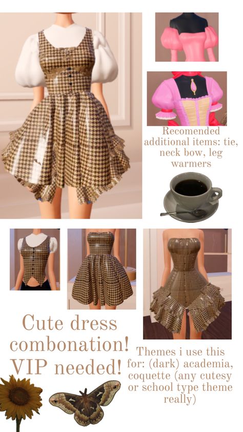 Dti dress to impress academia dark coquette cute Cute Academia, Style Themes, Clothing Themes, Academia Outfits, School Creative, Academia Style, Creative Drawing Prompts, Neck Bow, Clothing Hacks