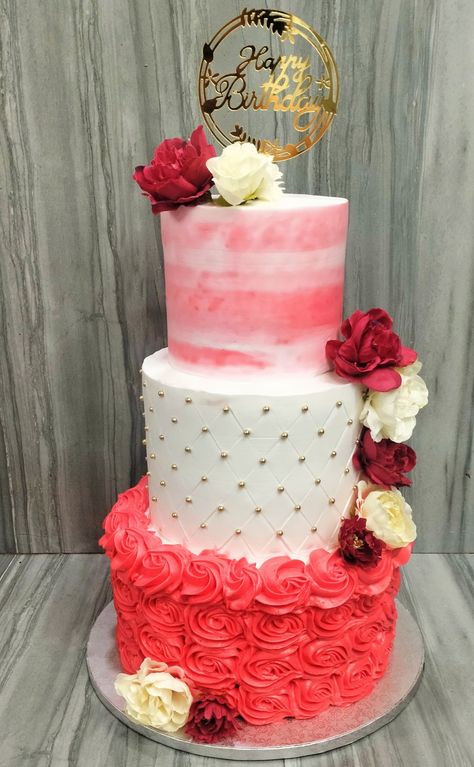 3 Tier Debut Cake, Debut Cake, Cake Bday, Bake Sale Treats, Bake Sale, Baking, Cake