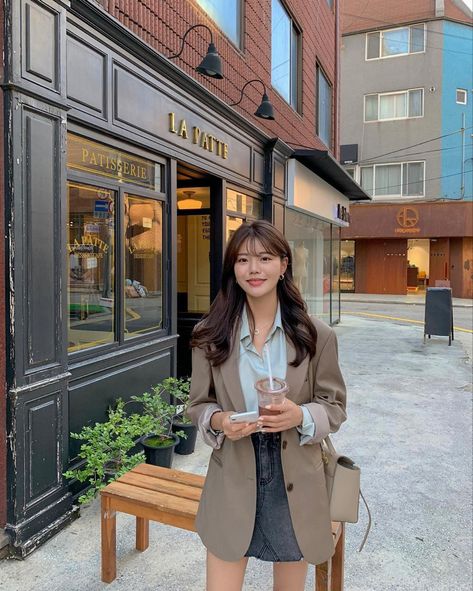 대학생 스타일, Korean Spring Outfits, Blazer Outfits Casual, Office Outfits Women, Kawaii Fashion Outfits, Casual Day Outfits, Classy Work Outfits, Fashion Capsule, Korean Girl Fashion