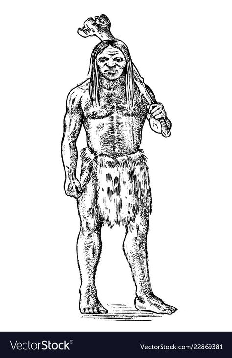 Cave Man Drawing, Caveman Drawing, Caveman Illustration, Prehistoric Fashion, Prehistoric People, Prehistoric Period, Fruit For Diabetics, Prehistoric Man, Goat Logo