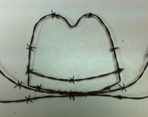 Barbwire Art, Barbed Wire Decor, Barb Wire Crafts, Country Hat, Barbed Wire Art, Horseshoe Crafts Projects, Cowboy Chic, Country Hats, Western Crafts