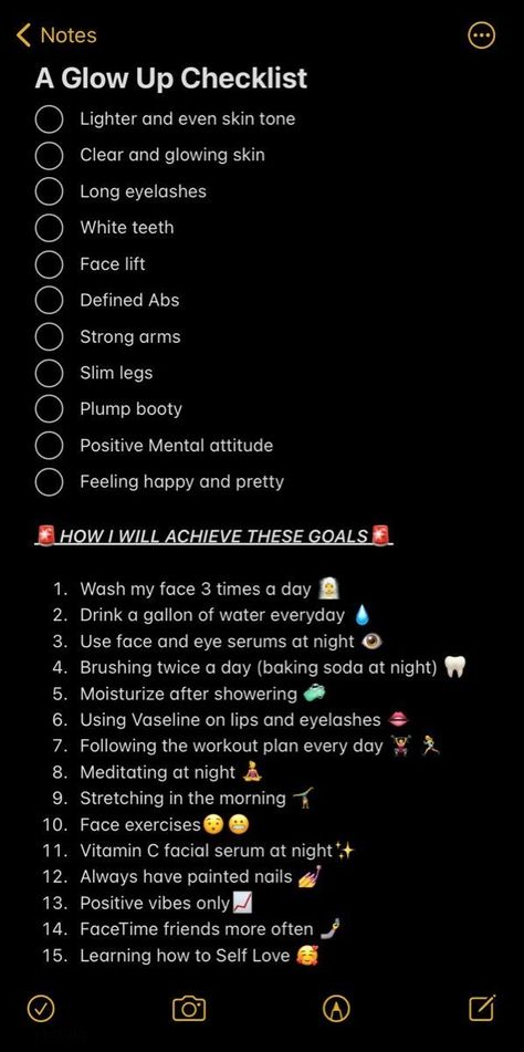 Glowup Checklist, Glow Up Checklist, Positive Mental Attitude, Self Care Bullet Journal, Baddie Tips, Vie Motivation, Sciatic Nerve, Self Confidence Tips, Body Workout Plan