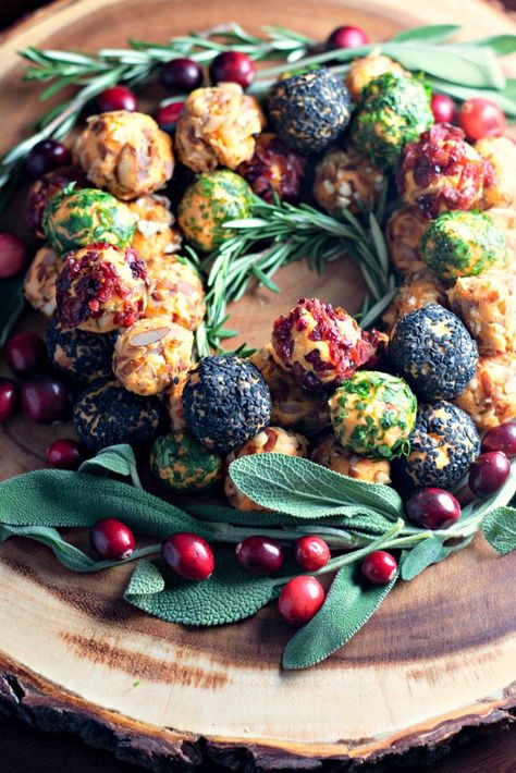 Holiday Cheese Ball Wreath on a rustic wood serving platter surrounded by sage and cranberries Cheese Ball Wreath, Wood Serving Platter, Holiday Cheese, Ball Wreath, Cheese Ball Recipes, Cheese Balls, Kitchen Recipe, Christmas Menu, Xmas Food