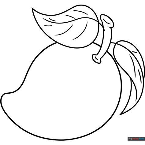 Free Mango Coloring Page for Kids Mango Drawings, Mango Drawing, Simple Coloring Pages For Kids, Simple Coloring Pages, Cartoon Rose, Easy Drawing Guides, Book Art Projects, Fruit Coloring Pages, Drawing Guides