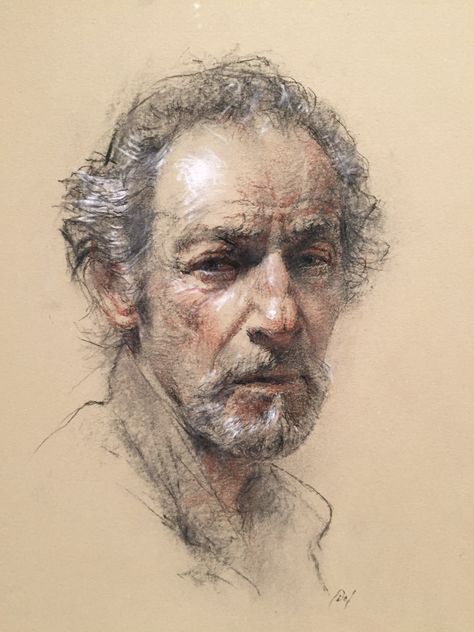 David Leffel, trois crayons Portrait Drawing Realistic, David Leffel, Sketch Figures, Crayons Drawing, Head Drawings, Self Portrait Drawing, Man Painting, Painting Reference, 얼굴 드로잉