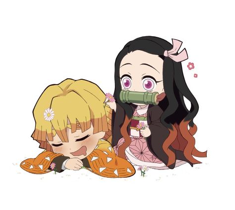 Zenitsu Chibi, Nezuko And Zenitsu, Demon Slayer Poses Drawing, Silly Characters, Happy Pictures, Anime Fandom, Cool Anime Pictures, Awesome Anime, Drawing Base