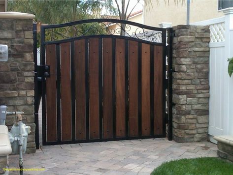 Modern Driveway gates, Wrought Iron Gates, custom driveway gate, metal gates, decor, entrance, contemporary gates, wood automated gates, ranch gates, farm gates, gate design ideas Contemporary Gates, Modern Main Gate Designs, Metal Gates Design, Backyard Gates, Yard Gate, Gate Designs, Custom Gates, Iron Gate Design, Wood Gate