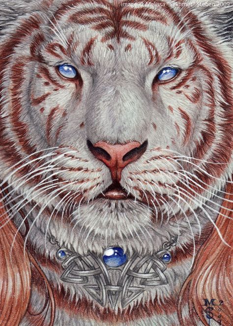 Sapphire_by_Art_of_Sekhmet. http://art-of-sekhmet.deviantart.com/art/Moon-Gaze-251884121 Celtic Tiger, Tiger Tattoos, Pan Pastel, Cat Brain, Japanese Tiger, Art Moon, Art Night, Cat Stock, Coloring Inspiration