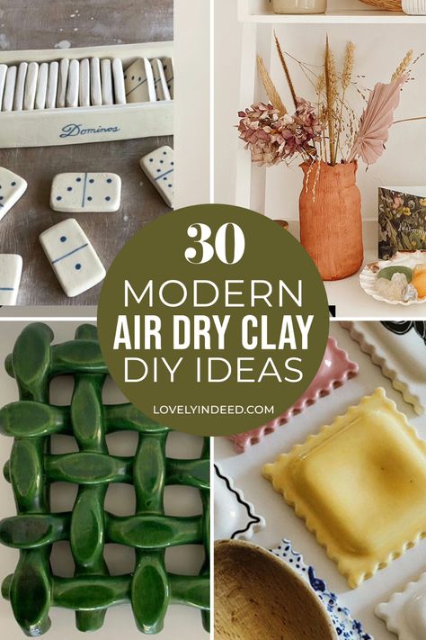 30 Air Dry Clay Ideas to Try » Lovely Indeed Air Dry Clay Cloud, Easy Air Dry Clay Crafts For Kids, Air Dry Clay Projects Adults, Diy Air Clay Crafts, Air Dry Clay Techniques, Low Fire Clay Projects, Airdried Clay Ideas, Air Dry Clay Kitchen Ideas, Air Dry Clay Crafts For Kids Easy