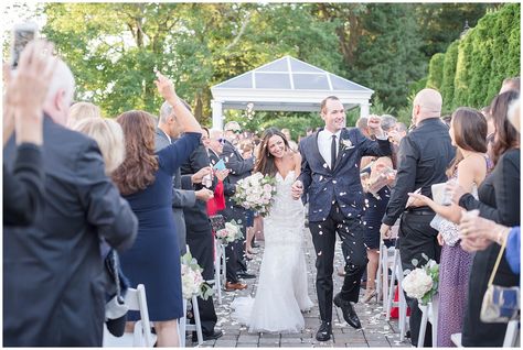 A rose petal exit is the perfect way to head to your cocktail hour as husband and wife! #rosepetalexit #weddingsendoff #ceremony #outdoorceremony Wedding In Spring, Eva Hair, Luxury Weddings Reception, Nj Wedding Venues, Wedding Send Off, Wedding Exits, Sparkler Exit, Indoor Ceremony, Australia Wedding