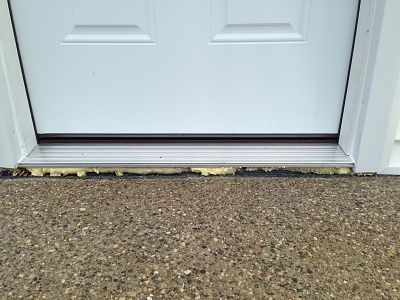 Exterior Door Threshold Garage, Front Door Threshold, Exterior Door Threshold, Fromt Doors, Exterior Door Trim, Installing Exterior Door, Backyard Crafts, Folding Patio Doors, Steel Doors Exterior