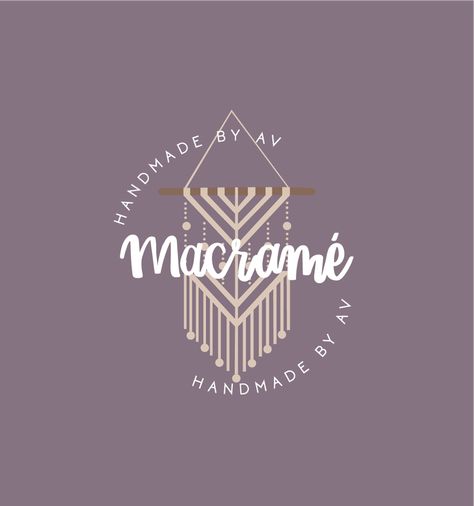 Logo for Macramé business on Behance Logo For Macrame Business, Macrame Business Logo, Macrame Business Card, Macrame Logo Design Ideas, Macrame Logo Ideas, Macrame Logo Design, Macrame Logo, Sisters Logo, Handmade Logo Design