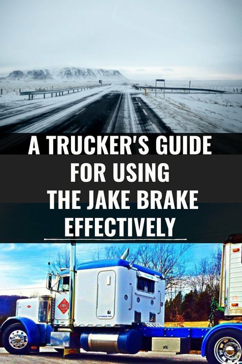 The Ultimate Jake Brake Quick Guide For the Trucker. The jake brake is used as a tool by truck drivers in semi trucks, as a means of slowing down the engine of the vehicle. Here are some professional trucker tips for using the jake brake effectively and wisely. #SmartTrucking #trucker #truckdriver #cdl #truckertips #truckdrivertips Funny Truck Quotes, Cdl Truck, Cdl Training, Truck Living, Rv Car, Trucking Business, Driver Safety, Driving Skills, Truck Driving