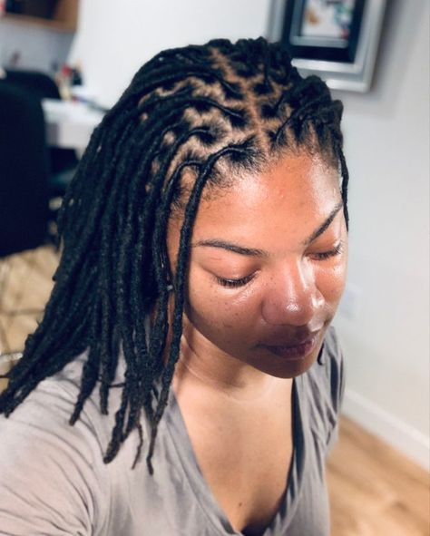 2 years 4 months locs | Locs hairstyles, Hair twist styles, Faux locs hairstyles Dredlocs Style Woman, Shoulder Length Faux Locs, Styles Faux Locs, Pretty Dreads, Locs Journey, Dreads Girl, Protective Hairstyles For Natural Hair, Beautiful Dreadlocks, Short Locs Hairstyles