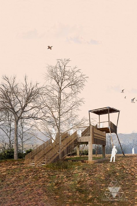 The wildlife pavilions designed by Sebino blend in perfectly with the surroundings, providing a peaceful haven for local species and environment lovers alike. Location: Natural Reserve Sebino, Italy. Lead Architect: Ar. Shafique Rahman #wildlifepavilions #biotope #birdobservation #landscape #observationtower #localmaterial #pavilions #fauna #wildlife #permeablestructures #scenery #observe #spaceframe #minimalist #curvatureroof #reedroof #competition #architectureinbangladesh #trikonarchitects Architecture Company, Best Architecture, Pavilion Design, Stone Ground, Space Frame, Best Architects, Wildlife Sanctuary, Amazing Architecture, Building Materials