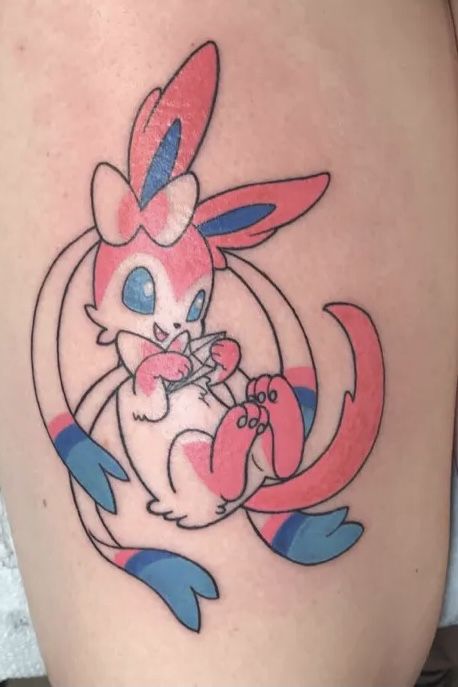 Sylveon Tattoo, Samurai Tattoo Sleeve, Pokemon Tattoos, Pokemon World, Pikachu Tattoo, Old Pokemon, Zelda Tattoo, Grunge Tattoo, Pokemon Tattoo