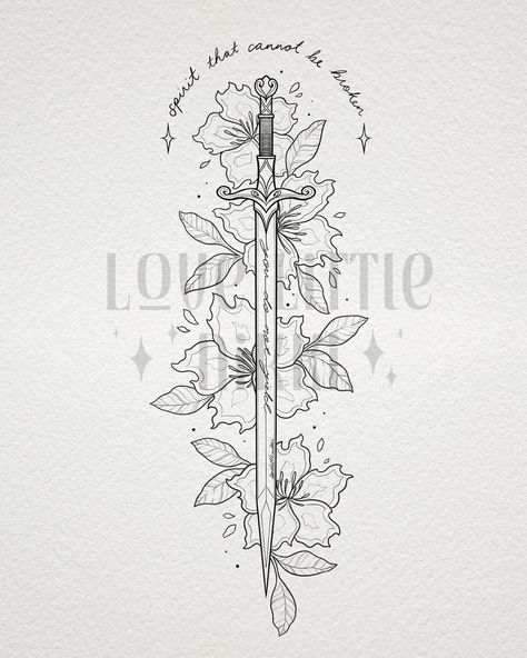 “Spirit that cannot be broken” 🗡️📖 gorgeous Sword of Orynth & kings flame for the lovely Isabelle 🌸🌙 never going to stop drawing these ancient blades! #throneofglass #bookish #sarahjmaas Chest Tattoo Designs Female, Book Inspired Tattoos, Disney Sleeve Tattoos, Bookish Tattoos, Stop Drawing, Ancient Drawings, Meaningful Tattoo Quotes, Flame Tattoos, Shape Tattoo