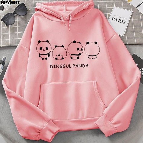 New Women Kawaii Panda Printed Hoodies Autumn Hipster Cute Hooded Sweatshirt Female Harajuku Streetwear Long Sleeve Pull Check more at https://hk123mart.com/product/new-women-kawaii-panda-printed-hoodies-autumn-hipster-cute-hooded-sweatshirt-female-harajuku-streetwear-long-sleeve-pull/ Ezra 1, Pikachu Hoodie, Streetwear Long Sleeve, Sublimacion Ideas, Printed Hoodies, Kawaii Panda, Panda Print, Harajuku Streetwear, Hoodie Girl