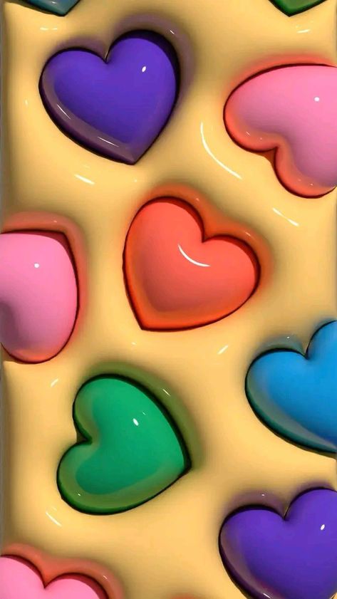 Jelly Background, 3d Wallpaper For Phone, Illustrator 3d, Iphone Wallpaper Violet, 3d Wallpaper Cute, Heart 3d, 3d Wallpaper Iphone, Jelly Wallpaper, Halloween Wallpaper Cute