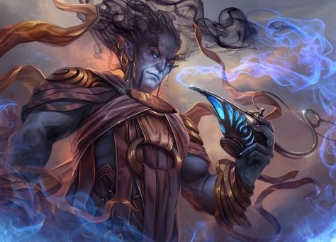 Djinn Art, Magali Villeneuve, Dnd Monsters, Fantasy Races, Dnd Art, Mystical Art, Character Design Animation, Fantastic Art, Magic The Gathering