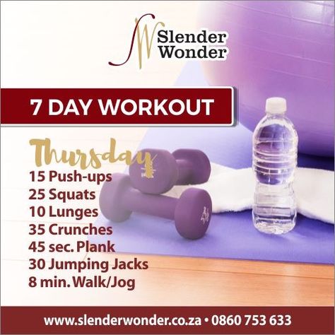 Slender Wonder, 7 Day Workout, Jumping Jacks, Diy Life Hacks, Fitness Training, Free Food, Get Fit, At Home Workouts, Clean Eating