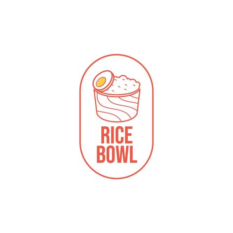 Logo Rice Bowl Design, Logo Rice, Digital Marketing Humor, Marketing Humor, Creative Logo Design Art, Bowl Logo, Free Business Logo, Line Art Logo, Cookbook Design