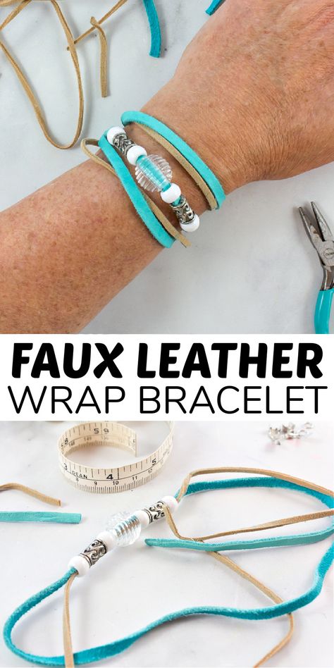 Suede Bracelet Diy Tutorials, Beaded Leather Bracelet Tutorial, Leather Cord Jewelry Tutorial, Diy Leather Rings, Diy Leather And Bead Bracelet, Suede Bracelet Diy, Leather Wrap Bracelet Tutorial, Leather Bracelet Diy, Faux Suede Bracelets