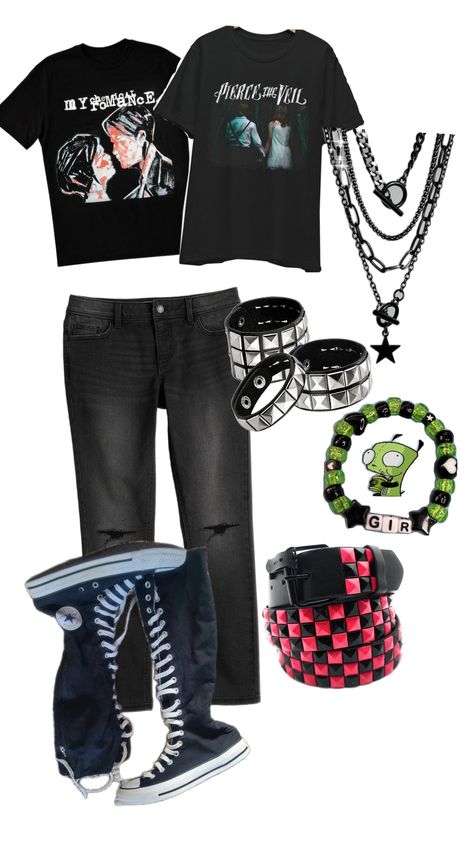 "EMO" Yes. #emo #inspo #ootd #outfit #fitinspo #fit #fall #aesthetic #pinterest #shuffles 90s Emo Outfits, Emo Fit Ideas, Comfy Emo Outfits, Concert Black Outfit Orchestra, 2000 Emo Fashion, Simple Emo Outfits, Emo Clothes 2000s, Emo Aesthetic Pfp, Emo Outfits 2000s