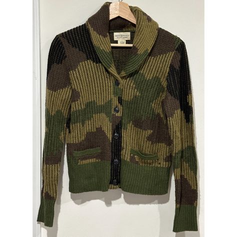 Rare Denim & Supply Ralph Lauren Camo Cardigan Sweater Pre-Owned Great Condition Size: Small Color: Camo *For Measurements Please See Photos* 70% Acrylic 30% Wool Camo Cardigan, Polo Knit, Rugby Polo, Shawl Cardigan, Green Cardigan, Ralph Lauren Denim, Ralph Lauren Sweaters, Denim And Supply, Button Cardigan