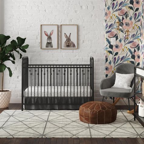 Little Seeds Monarch Hill Ivy Crib & Reviews | Wayfair Metal Crib, Metal Baby, Vintage Nursery Decor, White Crib, Wrought Iron Furniture, Baby Changing Tables, Toddler Mattress, Adjustable Mattress, Baby Trend