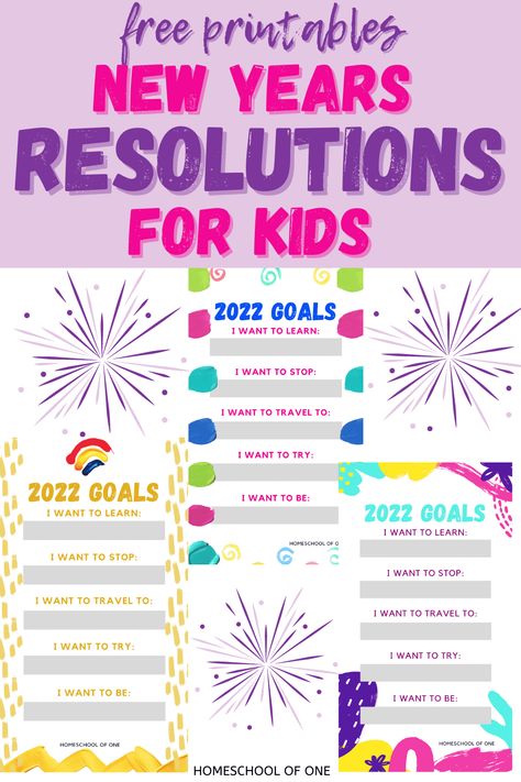 New Year Resolutions For Kids With Free Printable - Homeschool of One New Years Resolution Kids, Resolutions For Kids, Resolutions Ideas, Kids New Years Eve, 2023 Party, Online Piano Lessons, New Year Resolution, Best Year Yet, New Years Activities