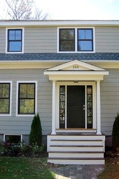 Gray House Black Windows White Trim, Light Grey With Black Trim Exterior, Charcoal Gray Siding With White Trim, White Vinyl Windows With Black Trim, House Exterior Black Windows, Paint Outside Window Trim Black, Gray House Black Windows, Painting Outdoor Window Trim Black, Black Windows White Trim