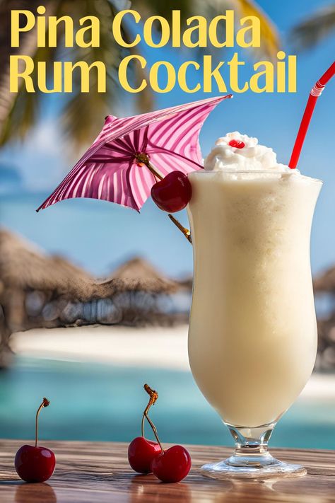 Malibu pina colada recipe with coconut rum will be a favorite party drink. Coconut flavored white rum and pineapple juice, the tropical flavors of this delicious frozen cocktail makes this a perfect tropical cocktail for summer! Coconut Rum And Pineapple Juice Drinks, Malibu Pineapple Cocktails, Pina Colada Recipe With Malibu Rum, Cocktails With Coconut Cream, Coconut Mixed Drinks, Malibu Coconut Rum Drinks, Malibu Rum Drinks Recipes, Malibu Pina Colada, Malibu Recipes