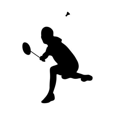 badminton silhouette on a white background Badminton Doodle, Playing Badminton Drawing, Badminton Silhouette, Badminton Graphics, Badminton Stickers, Free Vectors, Badminton, Images Photos, Human Silhouette