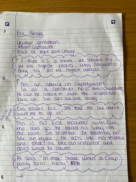 Eric An Inspector Calls, Eric Inspector Calls, Eric Birling Revision Notes, Eric Birling, Eric Birling Revision, An Inspector Calls Revision, Gcse Science Revision, English Gcse Revision, Inspector Calls