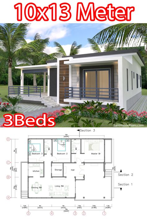 Concrete House Design, Flat Roof House Designs, Terrace Roof, Retirement House Plans, Braid Videos, Flat Roof House, 3d House Plans, Affordable House Plans, Modern Small House Design