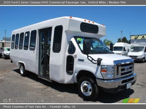 2010 Ford E Series Cutaway E450 Commercial Passenger Van in Oxford White. Click to see large photo. Ford E Series, Passenger Van, Oxford White, Large Photos, Passenger, Oxford, Ford, Vehicles, Van