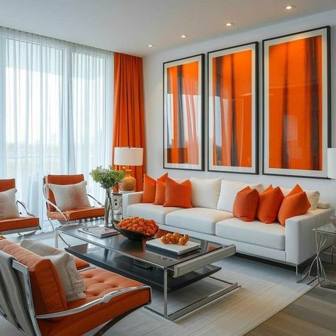 Orange Living Room Decor, Room Decor Essentials, Orange Living Room, Lounge Room Design, Yellow Decor Living Room, Home Decor Cozy, Gold Living Room, Living Room Orange, Cute Diy Room Decor