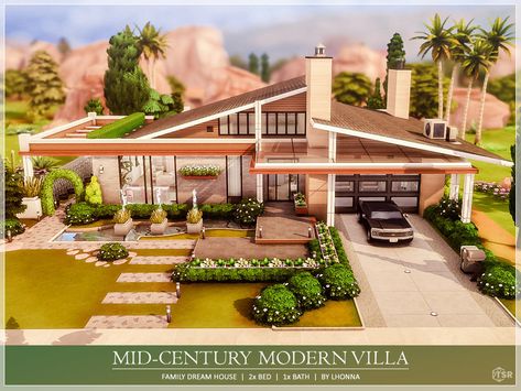 Sims Mid Century Modern, Sims 70s House, Sims 4 Cc Mid Century Modern, Mid Century Sims 4, Sims 4 Mcm House, Mid Century Modern House Sims 4, Midcentury Modern Sims 4, Sims 4 Mid Century House, Sims 4 Mid Century Cc