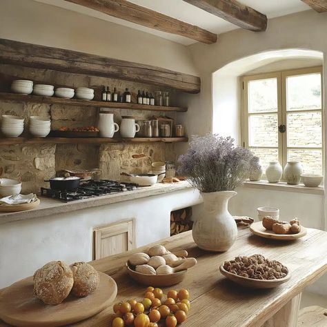 European Kitchen Backsplash, Aussie Farmhouse, European Kitchen Ideas, Open Cabinet Kitchen, Shelf Kitchen Ideas, Open Shelf Kitchen Ideas, Small Open Kitchen, Old World Kitchen, Small Open Kitchens