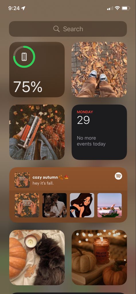 Halloween Home Screen Layout, Autumn Iphone Layout, Fall Layout Iphone, Autumn Aesthetic Homescreen, Fall Iphone Layout, Fall Homescreen Layout, Autumn Layout, Autumn Homescreen, Homepage Ideas