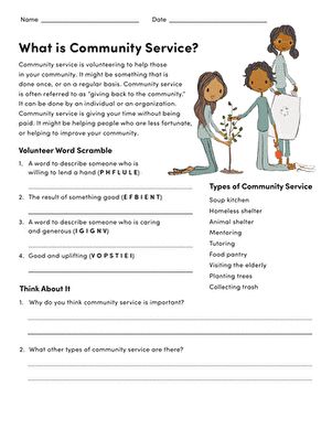 Community Service Worksheet, Types Of Communities, Social Studies Worksheets, Public Service Announcement, Literacy Skills, Human Services, Next Stop, English Class, Community Service