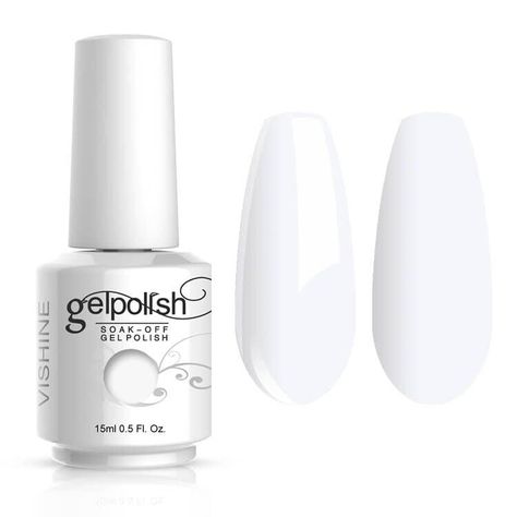 The Whitest Gel Nail Polish - PERFECT FOR FRENCH LOOKING TIPS and is the perfect white Nail Gel for your set of neutrals! A must-have for any Gel polish collection. Nothing else comes close. White Nail Gel, Nail Polish Manicure, White Gel Nails, Polish Manicure, Make Beauty, Clean Nails, Premium Ingredients, Uv Lamp, Nail Sizes