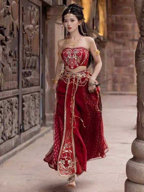 Indian Princess Dress, Dunhuang Hanfu, Dunhuang Feitian, Ancient China Clothing, Chinese Princess Dress, Gaun Dress, Digital Dress, Chinese Style Dress, Fashion Drawing Dresses