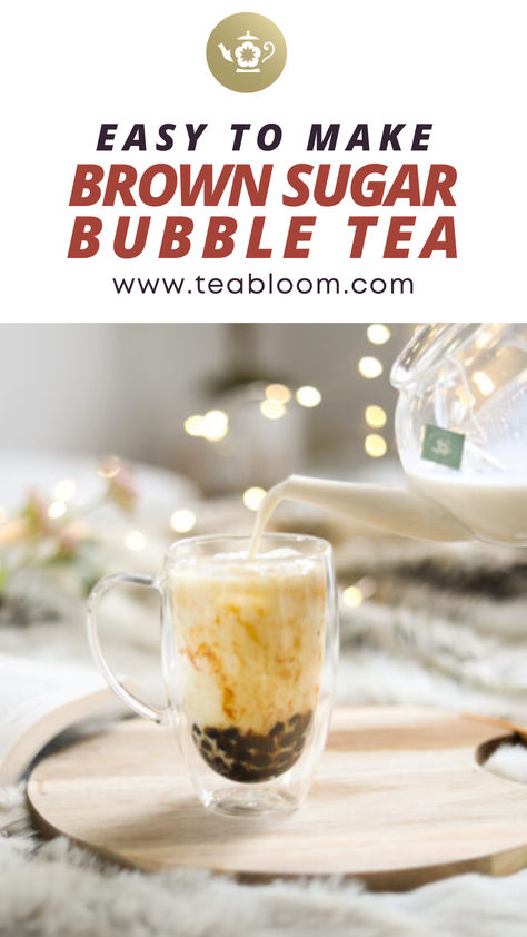 Craving bubble tea? Skip the line and make your own at home with this easy brown sugar bubble tea recipe. It's made with organic black tea, tapioca pearls, and all-natural ingredients. Bubble Tea Recipe, Blooming Tea, Tapioca Pearls, Boba Tea, Flower Tea, Black Tea, Bubble Tea, Tea Recipes, Natural Ingredients