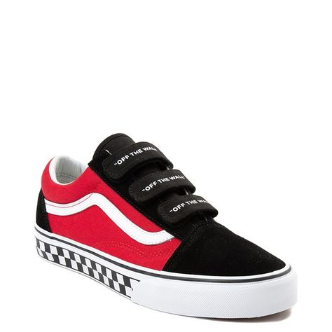 Red And Black Vans, Best Vans, Vans Store, V Logo, Skate Style, Casual Dress Shoes, Black Vans, Skate Shoe, Hype Shoes